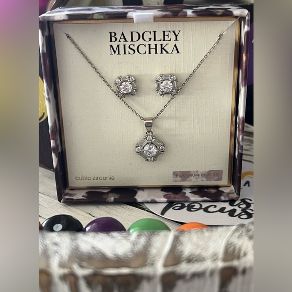 Badgley Mischka Platinum Plated Necklade and earring set - Picture 7 of 7